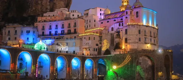 Atrani village view on the Amalfi Coast from the road above